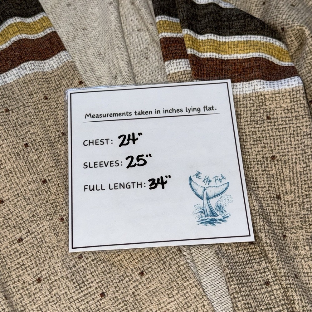 Lularoe Open Front Casual Dress Kimono Cardigan Size Large Fall Colors Pockets - Picture 3 of 5